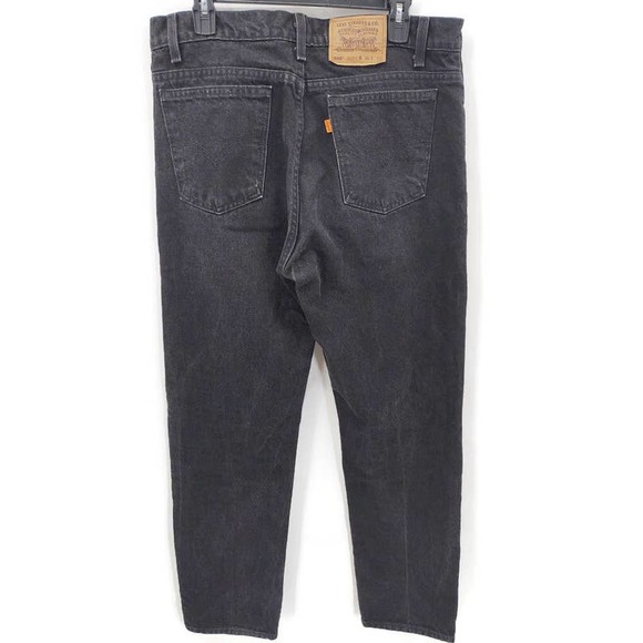 Vintage Orange tab Levi's 505 regular fit straight leg black jeans size 36X32 - Picture 2 of 5